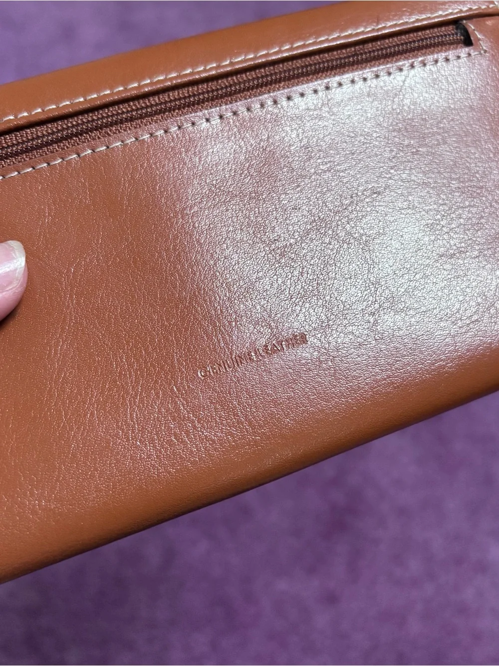 mundi Tan Leather Flap Wallet